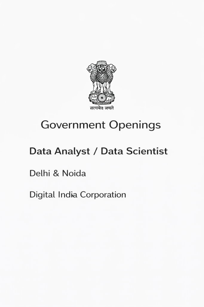 Data Analyst Data Scientist Jobs at Digital India Corporation
